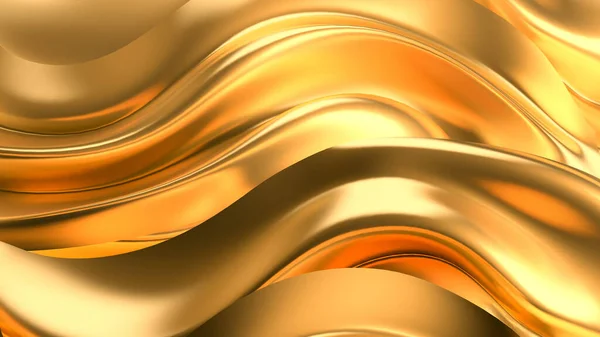 Luxuriöser Goldener Hintergrund Mit Satin Vorhängen Darstellung Illustration — Stockfoto