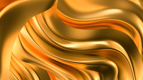 Luxuriöser Goldener Hintergrund Mit Satin Vorhängen Darstellung Illustration — Stockfoto