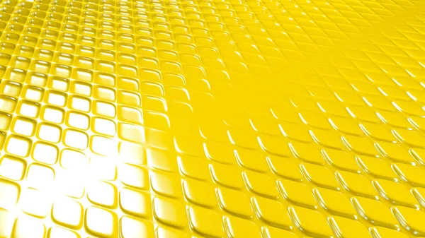 Fundo Geométrico Amarelo Com Relevo Renderização Ilustração — Fotografia de Stock