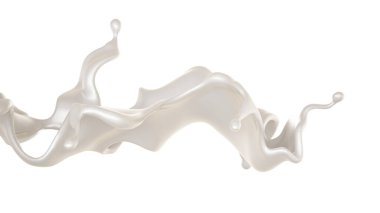 Bir tutam süt. 3d görüntüleme, 3d illüstrasyon.