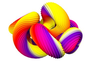 Soyut gökkuşağı şekli. 3d görüntüleme, 3d illüstrasyon.