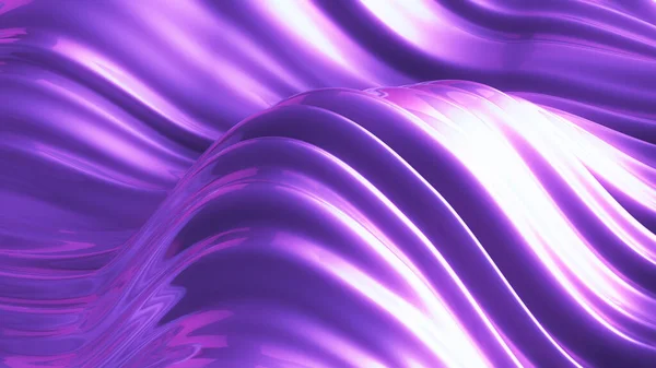 Lussuoso Sfondo Viola Con Tessuto Volante Rendering Illustrazione — Foto Stock
