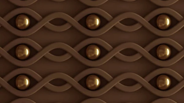 ブラウン建築 インテリアパターン ベージュゴールド質感の壁 3Dレンダリング 3Dイラスト — ストック写真