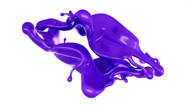 Всплеск Фиолетовой Жидкости Рендеринг Иллюстрация — стоковое фото