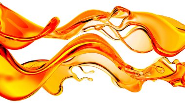 Bir tutam portakal suyu. 3d görüntüleme, 3d illüstrasyon.