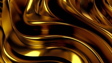 Saten kumaşlı lüks altın arka plan. 3d görüntüleme, 3d illüstrasyon.