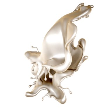 Bir tutam beyaz boya. 3d görüntüleme, 3d illüstrasyon.