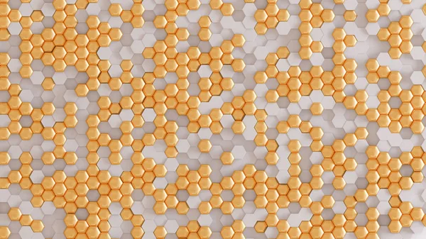 Altın beyazı geometrik arka plan. 3d görüntüleme, 3d illüstrasyon.