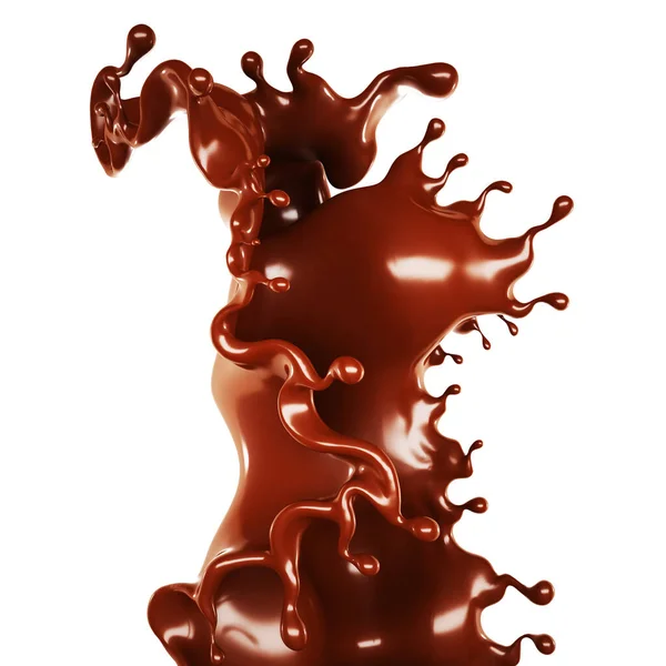 Šplouchnutí Čokolády Vykreslování Ilustrace — Stock fotografie