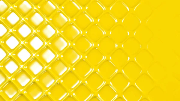 Fundo Geométrico Amarelo Com Relevo Renderização Ilustração — Fotografia de Stock