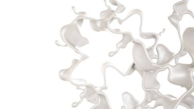 Bir tutam süt. 3d görüntüleme, 3d illüstrasyon.