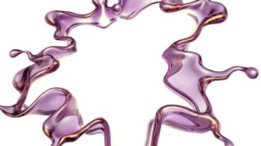 Şeffaf yeşil bir sıvı damlası. 3d görüntüleme, 3d illüstrasyon.