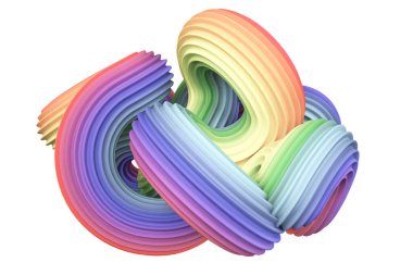 Soyut gökkuşağı şekli. 3d görüntüleme, 3d illüstrasyon.