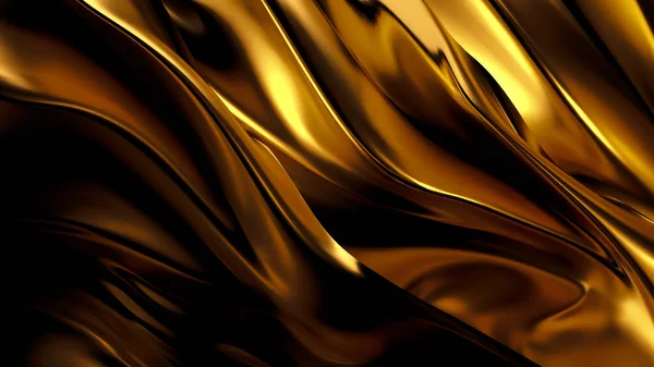 Luxus Arany Háttér Szatén Függönyökkel Renderelés Illusztráció — Stock Fotó