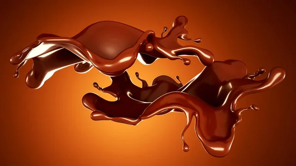 Soupçon Chocolat Sur Fond Brun Rendu Illustration — Photo