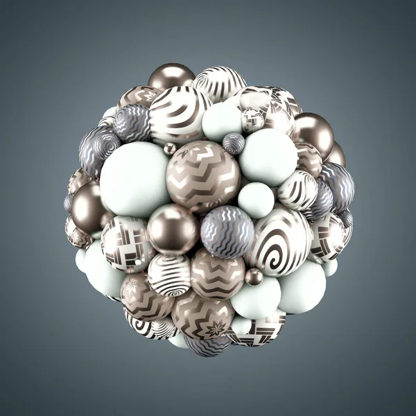 ボールとお祭り 明るい灰色の背景 3Dレンダリング 3Dイラスト — ストック写真