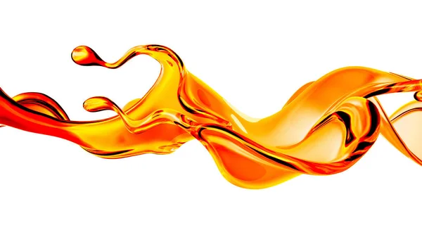 Splash Orange Juice Rendering Illustration — Stock Photo, Image