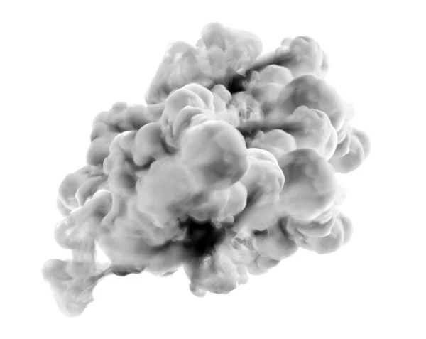 Gray Smoke White Background Rendering Illustration — Stock Photo, Image