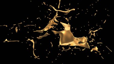 Bir tutam altın. 3d görüntüleme, 3d illüstrasyon.