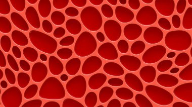 Kırmızı dokular, rahatlama ve daireler. 3d görüntüleme, 3d illüstrasyon.