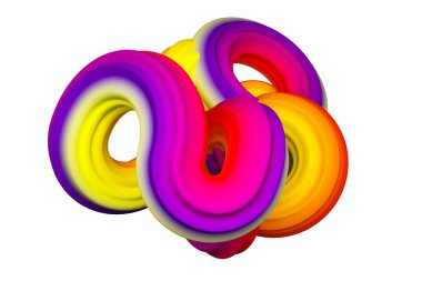 Soyut gökkuşağı şekli. 3d görüntüleme, 3d illüstrasyon.