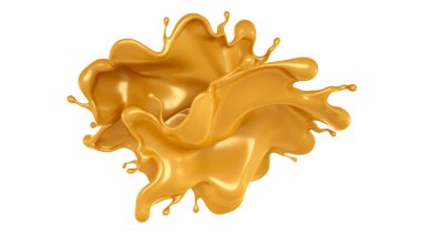 Altın sarısı karamel. 3d görüntüleme, 3d illüstrasyon.