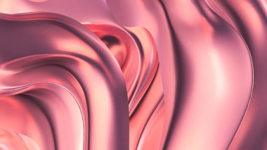 Saten kumaşlı lüks pembe arka plan. 3d görüntüleme, 3d illüstrasyon.