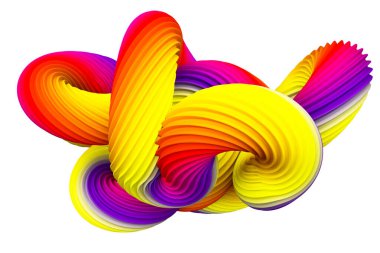 Soyut gökkuşağı şekli. 3d görüntüleme, 3d illüstrasyon.