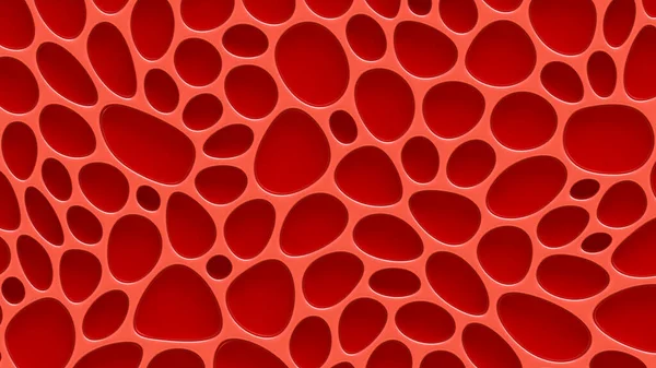Sfondo Texture Rosso Con Rilievo Cerchi Rendering Illustrazione — Foto Stock
