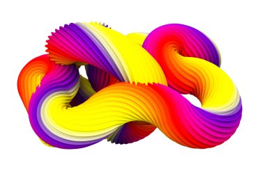 Soyut gökkuşağı şekli. 3d görüntüleme, 3d illüstrasyon.