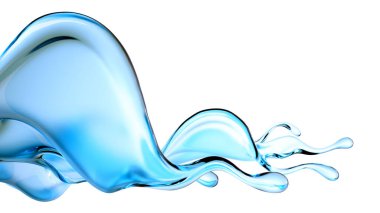 Bir damla su. 3d görüntüleme, 3d illüstrasyon.