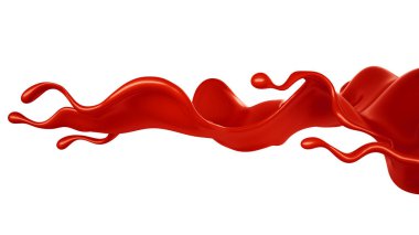 Bir tutam kırmızı boya. 3d görüntüleme, 3d illüstrasyon.