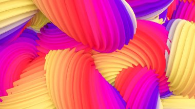 Soyut gökkuşağı pastel şekli. 3d görüntüleme, 3d illüstrasyon.