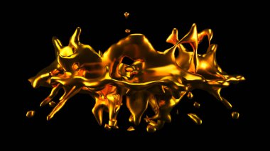 Bir tutam altın. 3d görüntüleme, 3d illüstrasyon.