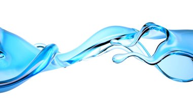 Bir damla su. 3d görüntüleme, 3d illüstrasyon.