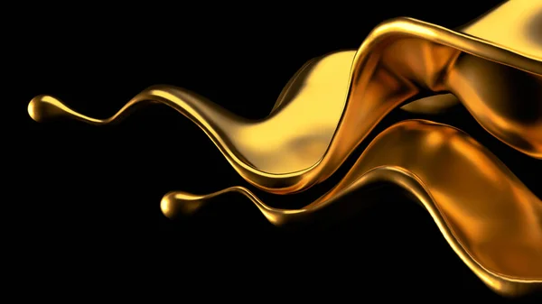 Luxus Goldenen Spritzer Flüssigkeit Darstellung Illustration — Stockfoto