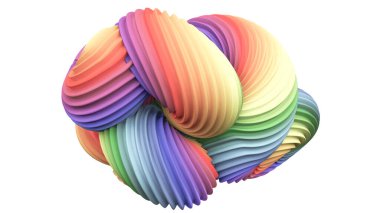 Soyut gökkuşağı şekli. 3d görüntüleme, 3d illüstrasyon.