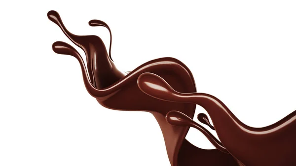 Goccio Cioccolato Illustrazione Rendering — Foto Stock