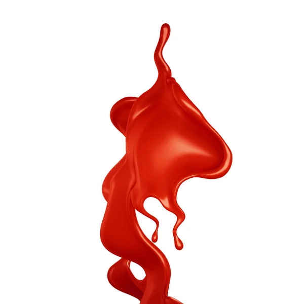 Een Plons Rode Verf Weergave Illustratie — Stockfoto