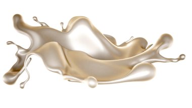 Bir tutam beyaz boya. 3d görüntüleme, 3d illüstrasyon.