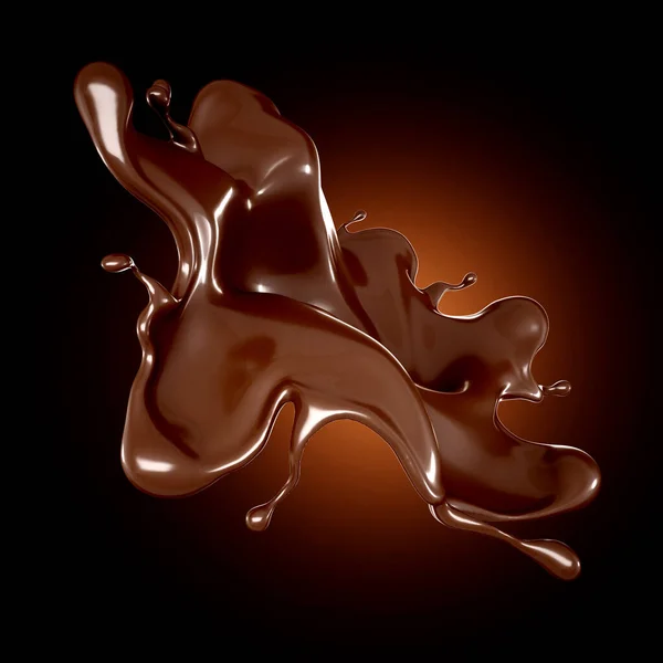 Soupçon Chocolat Sur Fond Brun Rendu Illustration — Photo