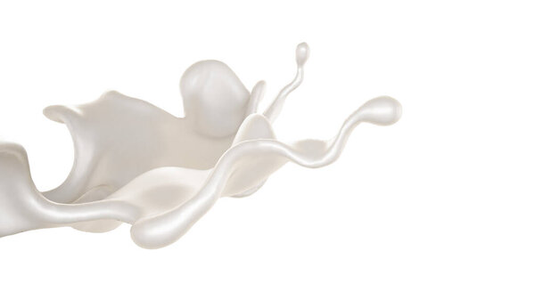 A splash of milk. 3d rendering, 3d illustration.