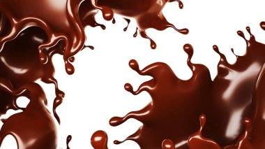 Bir tutam çikolata. 3d görüntüleme, 3d illüstrasyon.