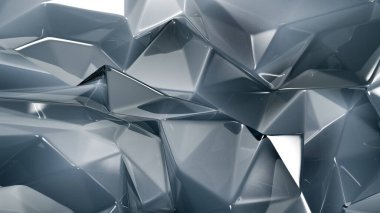 Gri kristal arka plan ve üçgenler. 3d görüntüleme, 3d illüstrasyon.