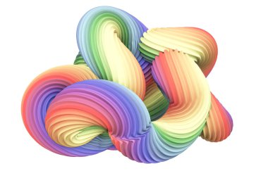 Soyut gökkuşağı şekli. 3d görüntüleme, 3d illüstrasyon.