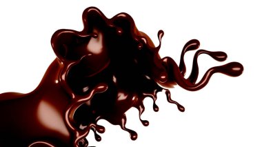 Bir tutam çikolata. 3d görüntüleme, 3d illüstrasyon.