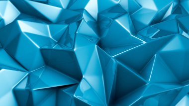 Üçgenli turkuaz kristal arka plan. 3d görüntüleme, 3d illüstrasyon.
