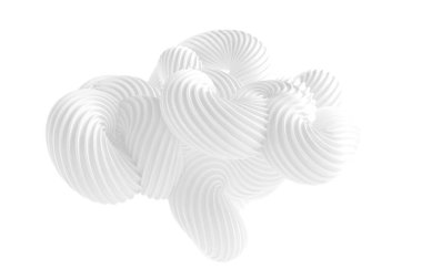 Beyaz arkaplanda soyut bir form. 3d görüntüleme, 3d illüstrasyon.