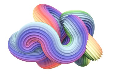 Soyut gökkuşağı şekli. 3d görüntüleme, 3d illüstrasyon.