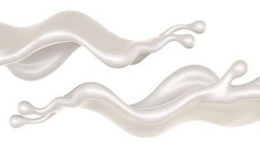 Bir tutam süt. 3d görüntüleme, 3d illüstrasyon.